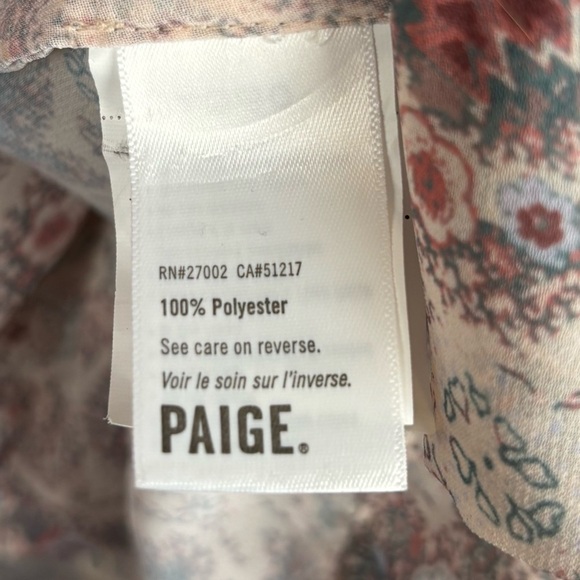 Paige Margherita Sheer Blouse Tie Waist Faux Wrap Boho Floral XL 1294 - Picture 5 of 8